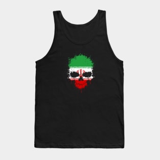 Chaotic Iranian Flag Splatter Skull Tank Top